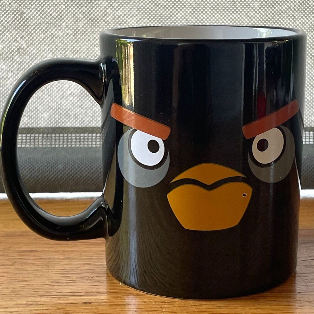 Angry Birds Black Bird Coffee Mug 2012 Rovio Ceramic 11 oz Cup